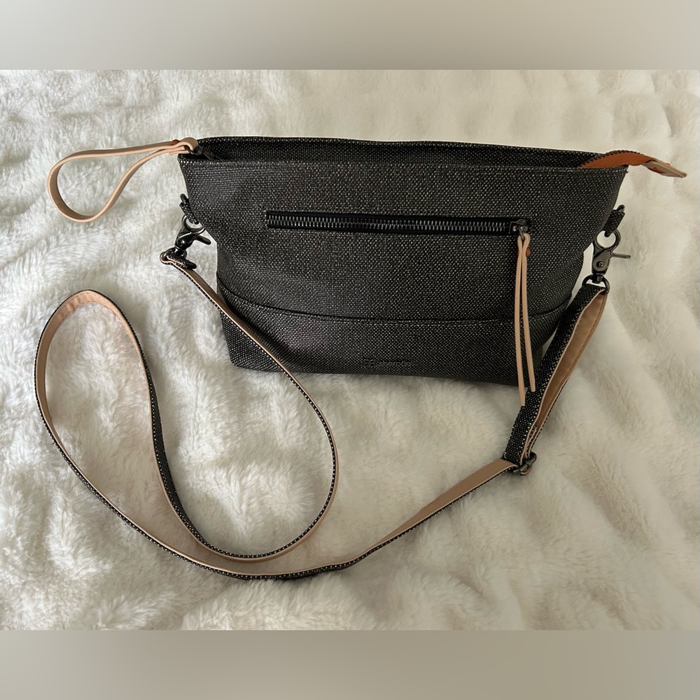Sherpani Black Crossbody with Tan Trim